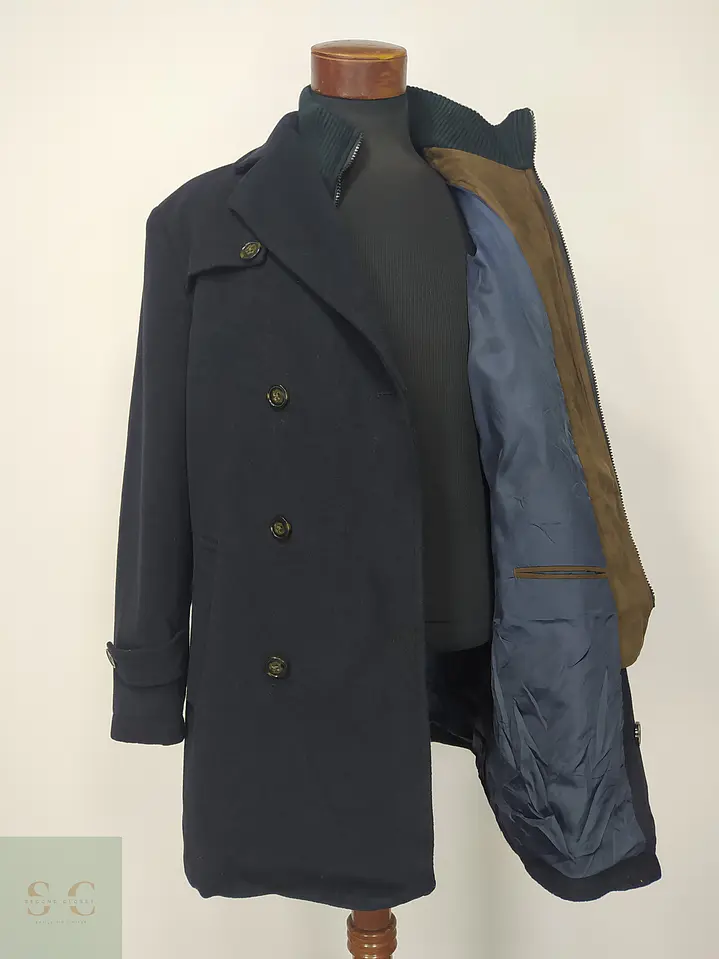 Abrigo Cruzado Militar de Paño Azul Marino Lauren Ralph Lauren Talla ML 6