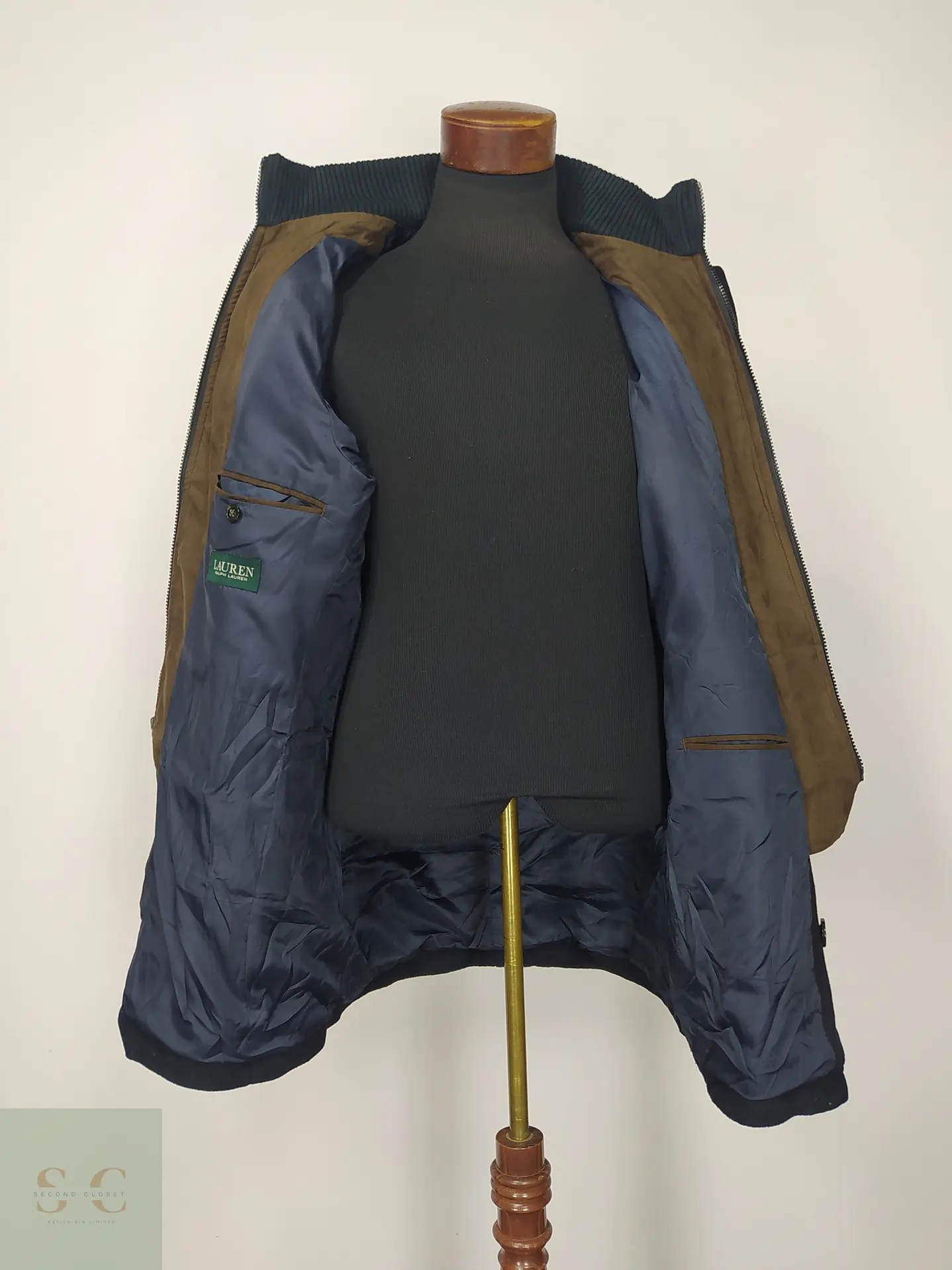 Abrigo Cruzado Militar de Paño Azul Marino Lauren Ralph Lauren Talla ML 7