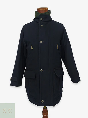 Chaquetón Utility de Paño de Lana Azul Marino y Verde Talla ML