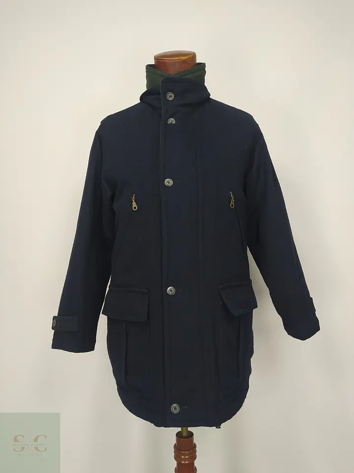 Chaquetón Utility de Paño de Lana Azul Marino y Verde Talla ML 2