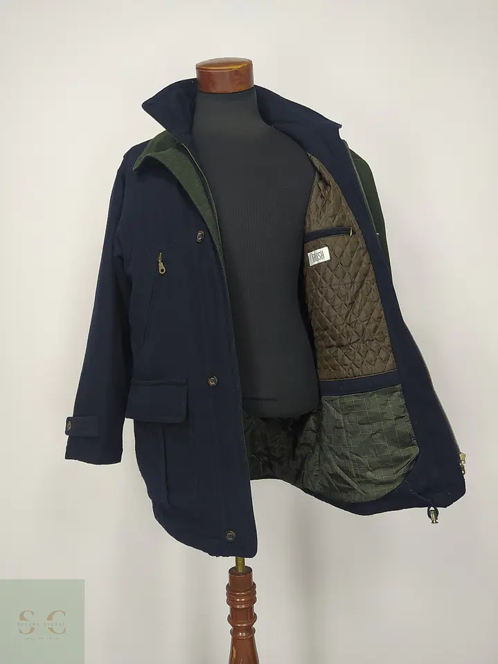 Chaquetón Utility de Paño de Lana Azul Marino y Verde Talla ML 6