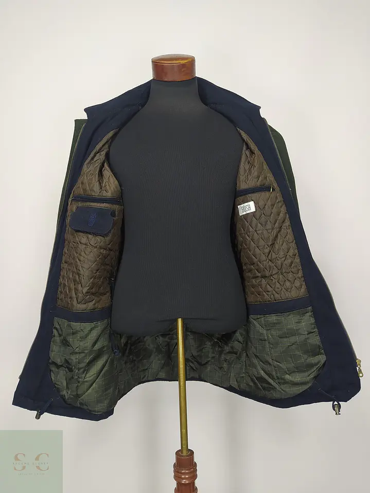 Chaquetón Utility de Paño de Lana Azul Marino y Verde Talla ML 7