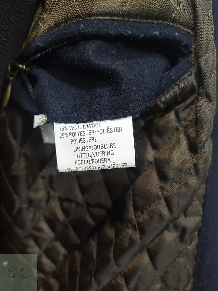 Chaquetón Utility de Paño de Lana Azul Marino y Verde Talla ML 8
