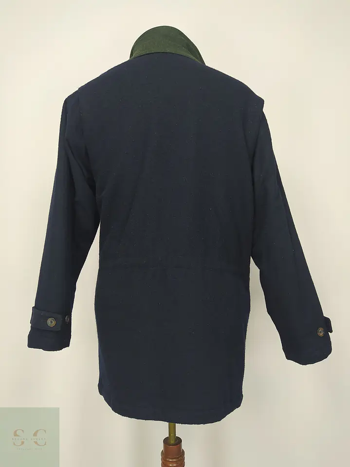 Chaquetón Utility de Paño de Lana Azul Marino y Verde Talla ML 9