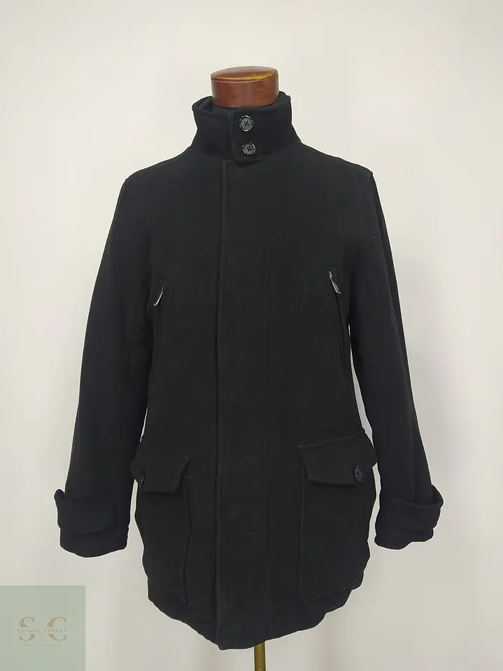 Chaquetón Urbano de Paño Negro con Cuello Chimenea Covington Talla S 2