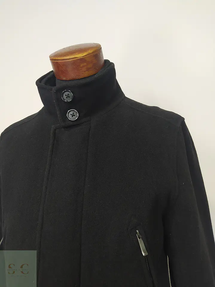 Chaquetón Urbano de Paño Negro con Cuello Chimenea Covington Talla S 4