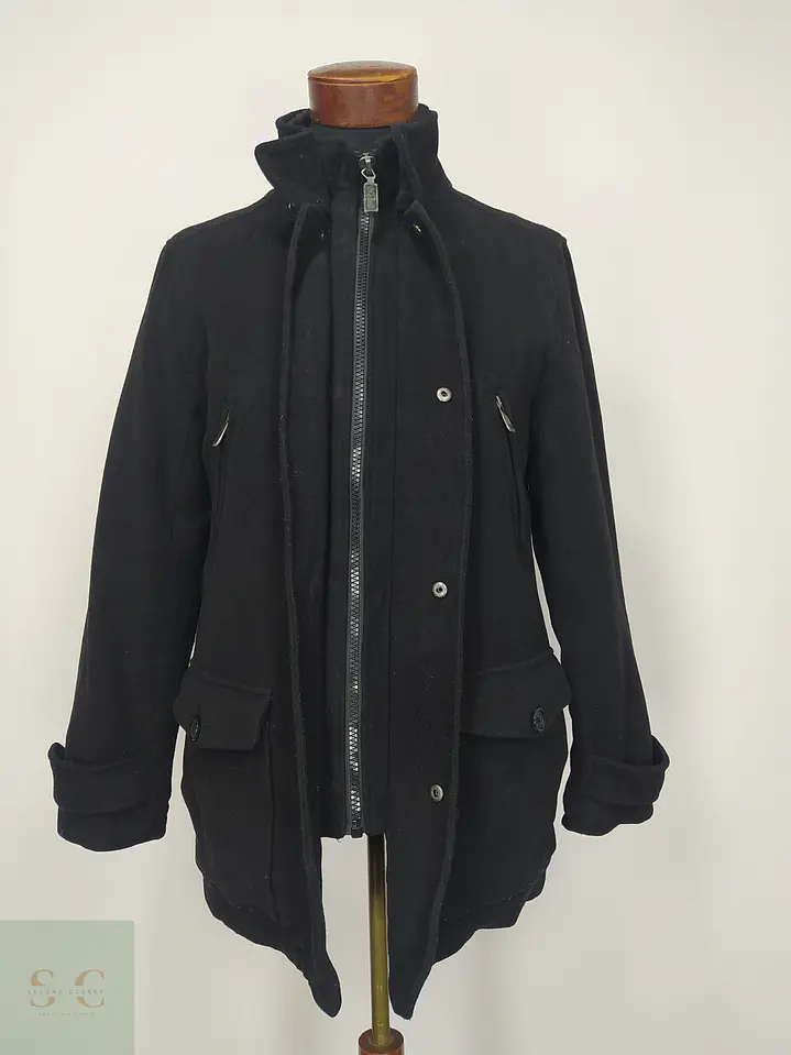 Chaquetón Urbano de Paño Negro con Cuello Chimenea Covington Talla S 5