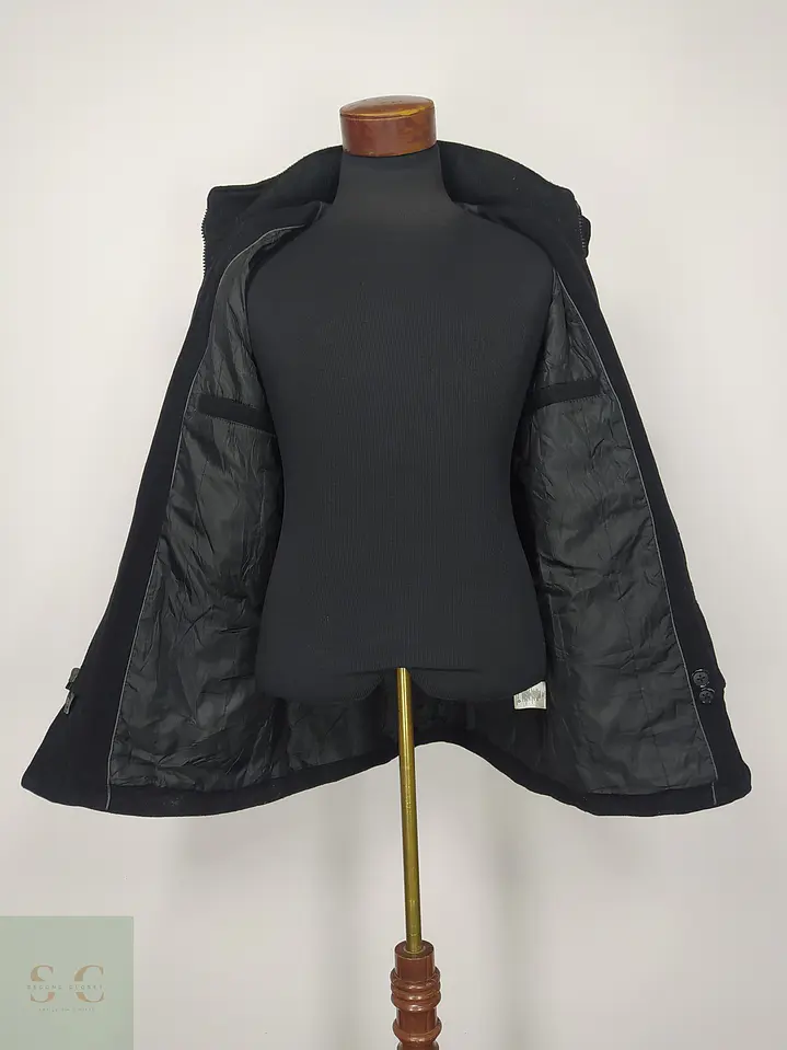 Chaquetón Urbano de Paño Negro con Cuello Chimenea Covington Talla S 7