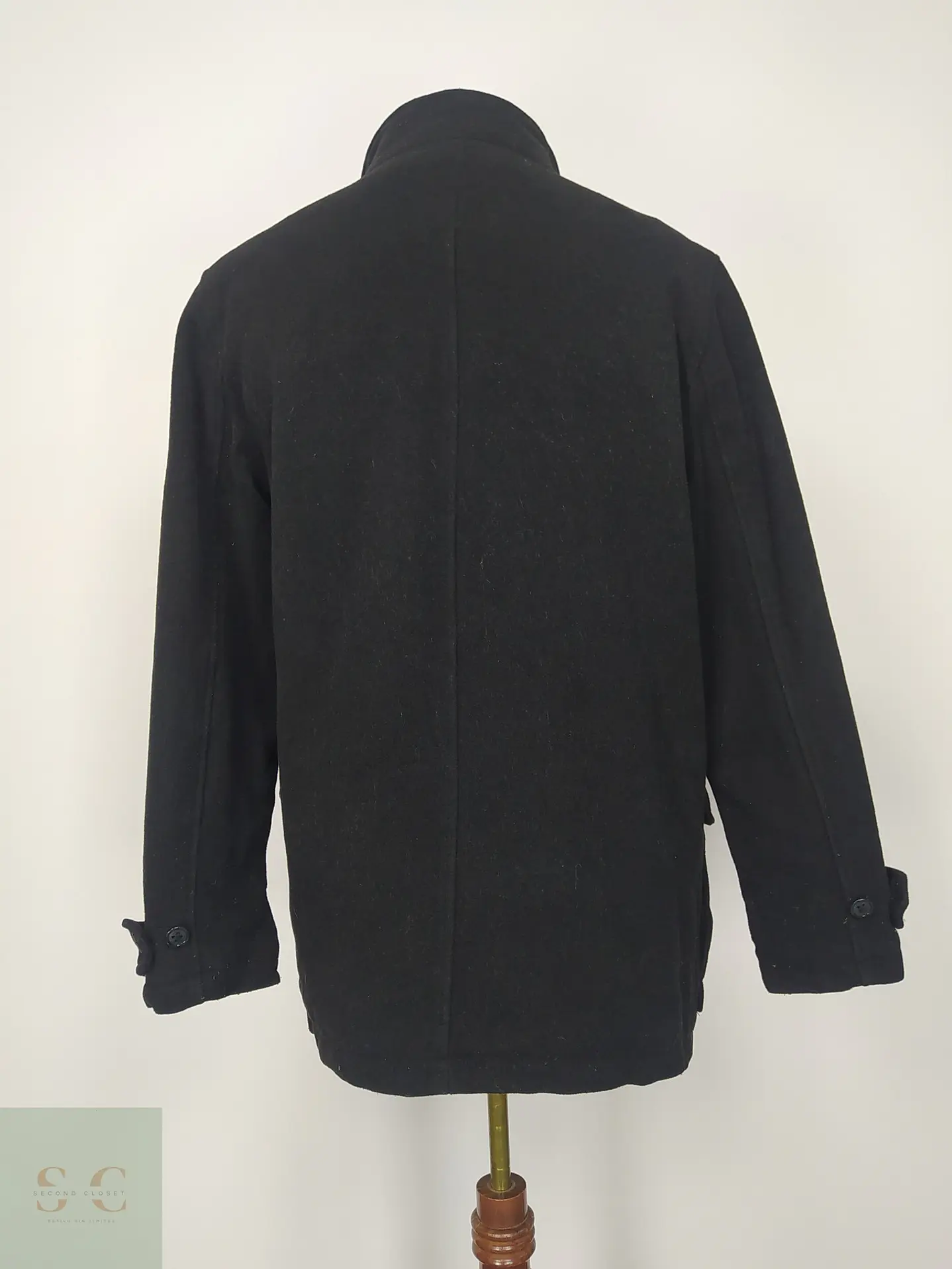 Chaquetón Urbano de Paño Negro con Cuello Chimenea Covington Talla S 9