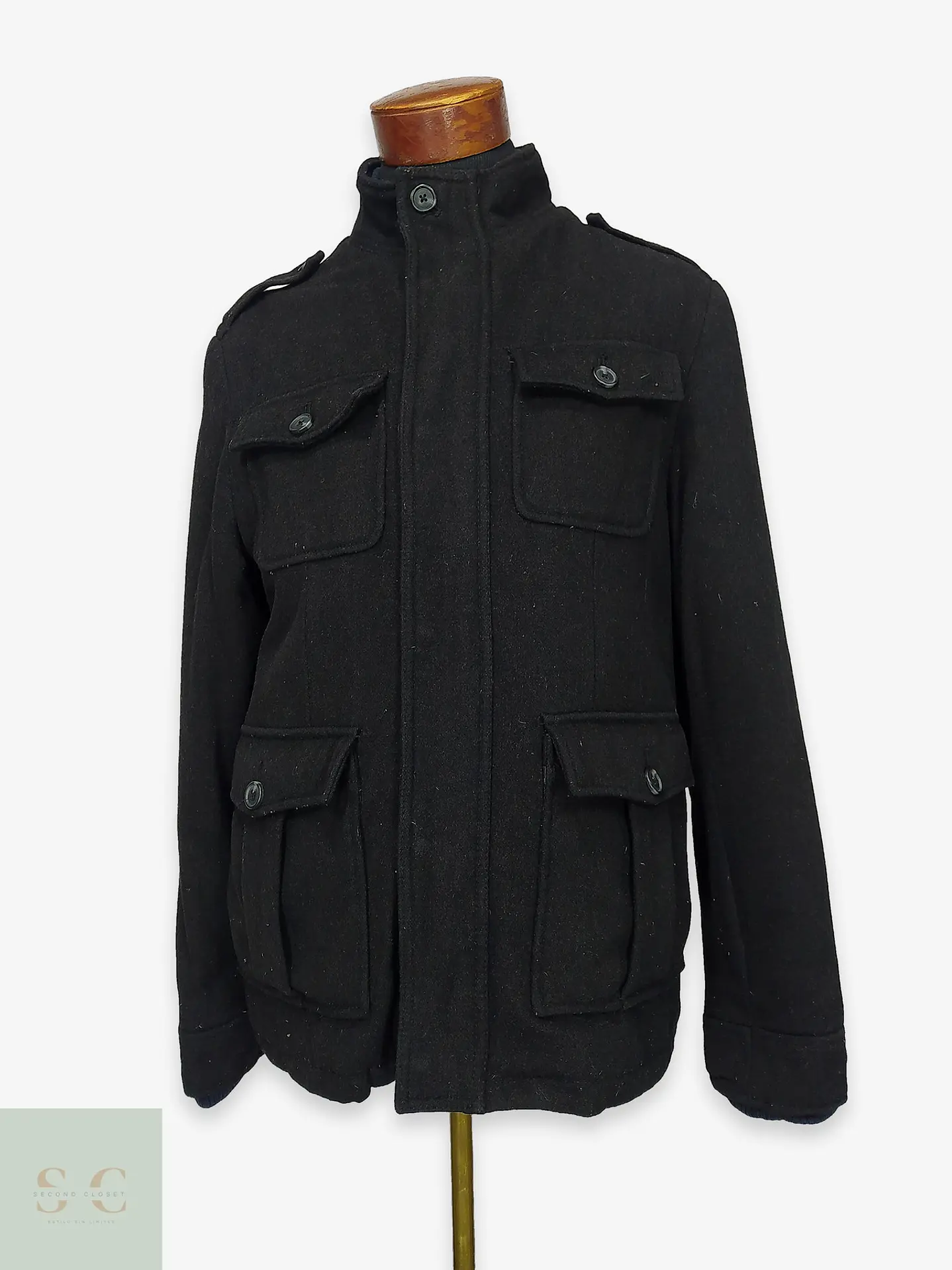 Chaquetón Utilitario de Paño Estilo Militar Merona Talla S 1