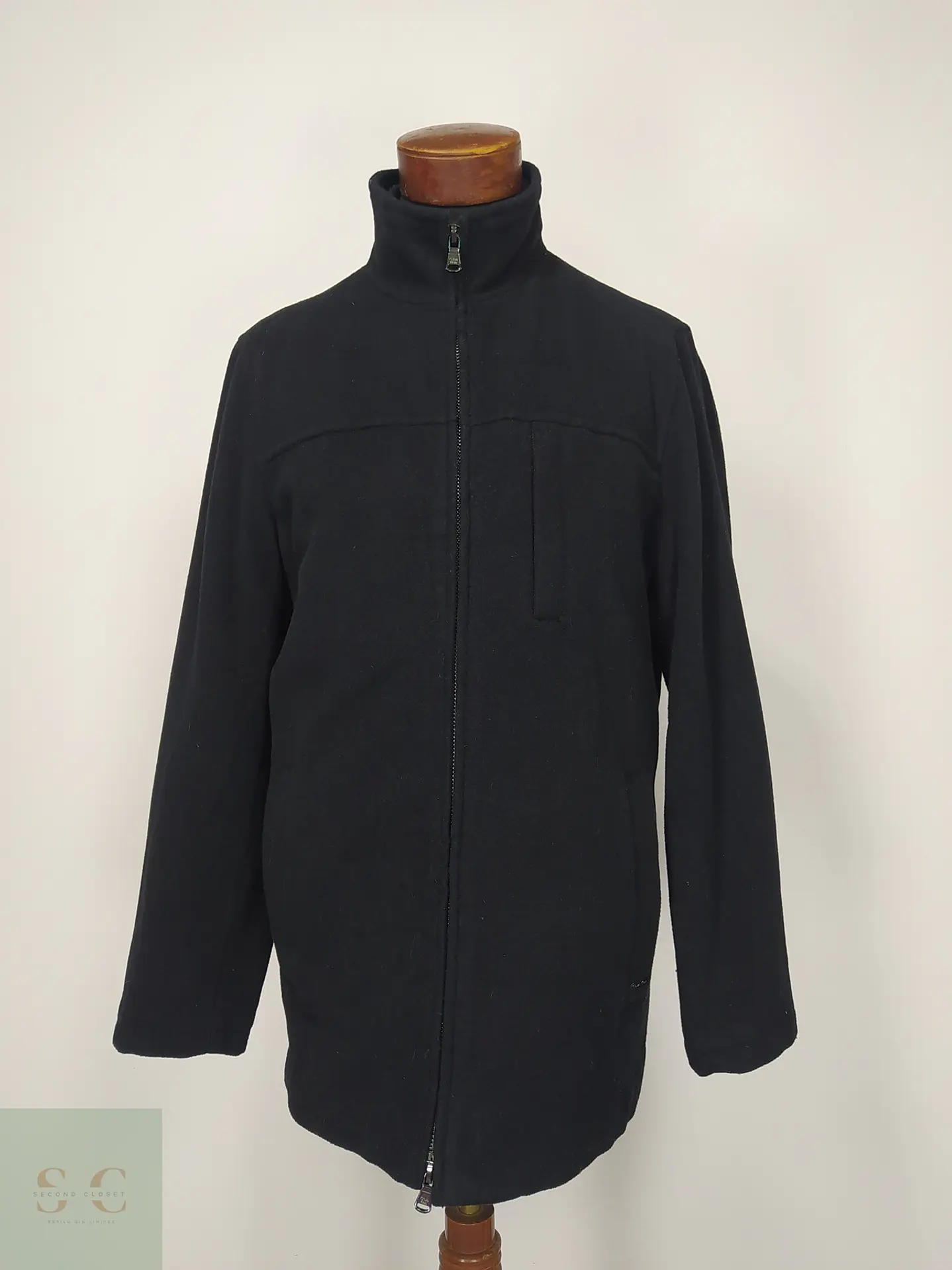 Chaquetón Minimalista de Paño con Cuello Alto Calvin Klein Talla S 2