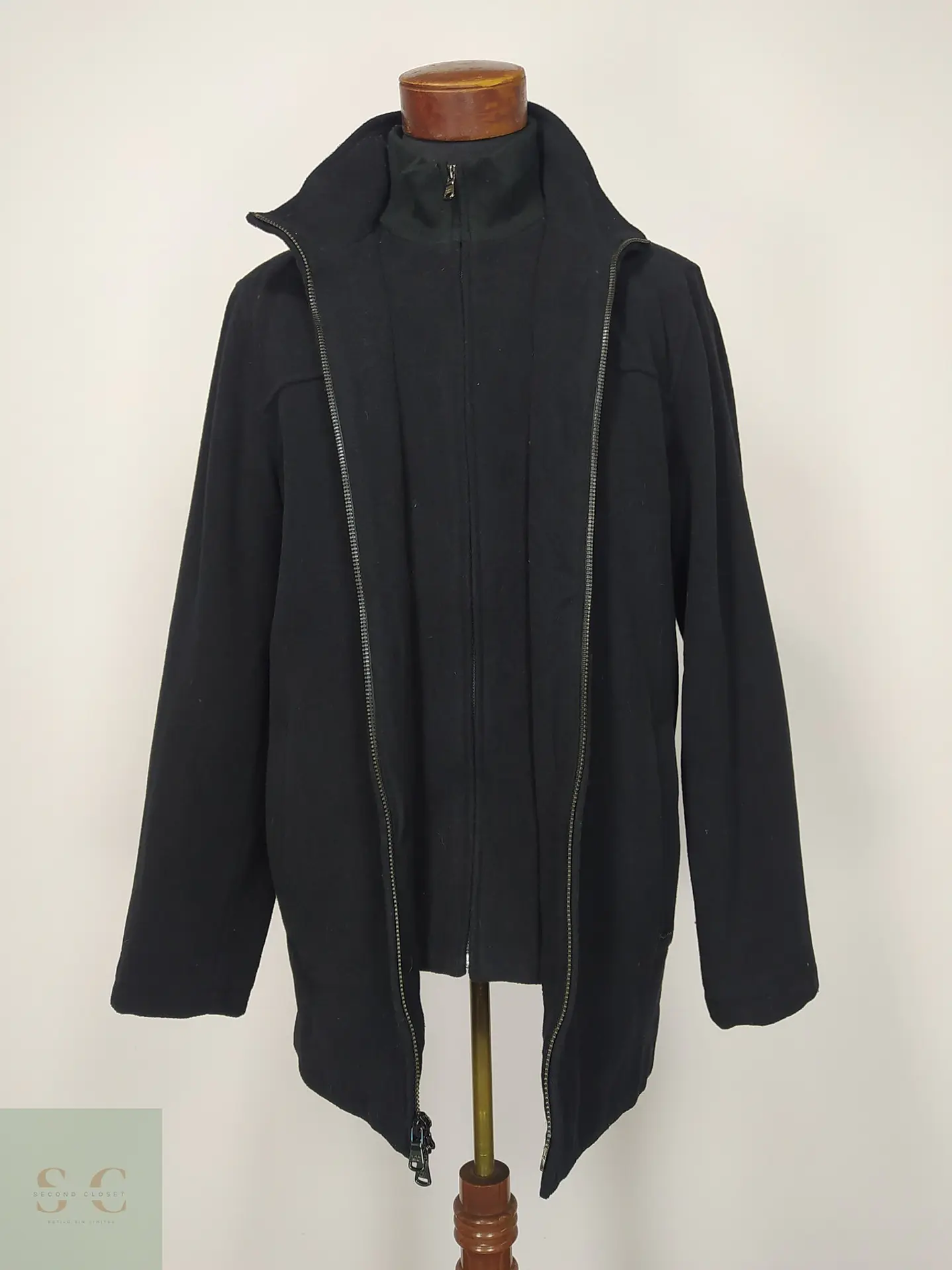 Chaquetón Minimalista de Paño con Cuello Alto Calvin Klein Talla S 5
