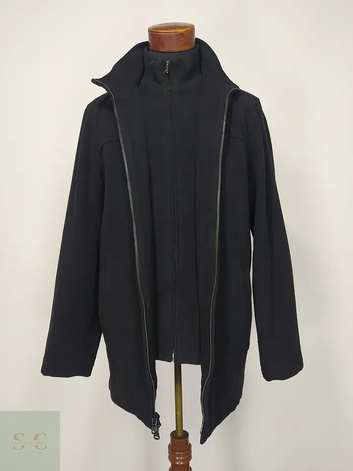 Chaquetón Minimalista de Paño con Cuello Alto Calvin Klein Talla S 5