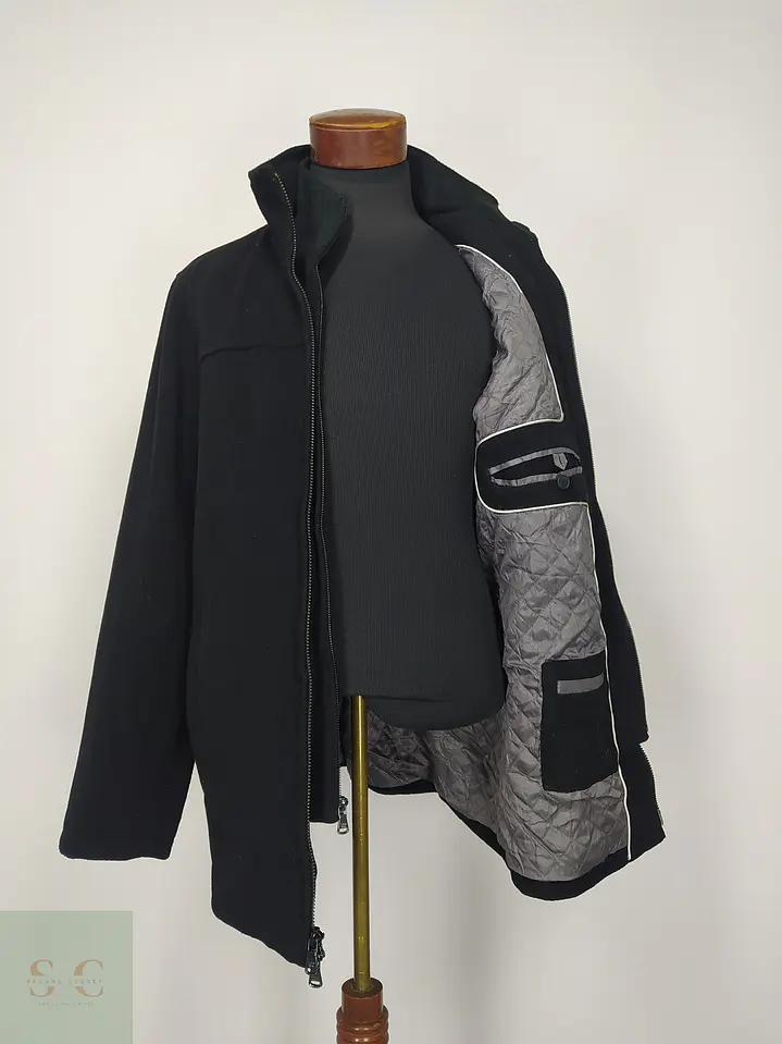 Chaquetón Minimalista de Paño con Cuello Alto Calvin Klein Talla S 6