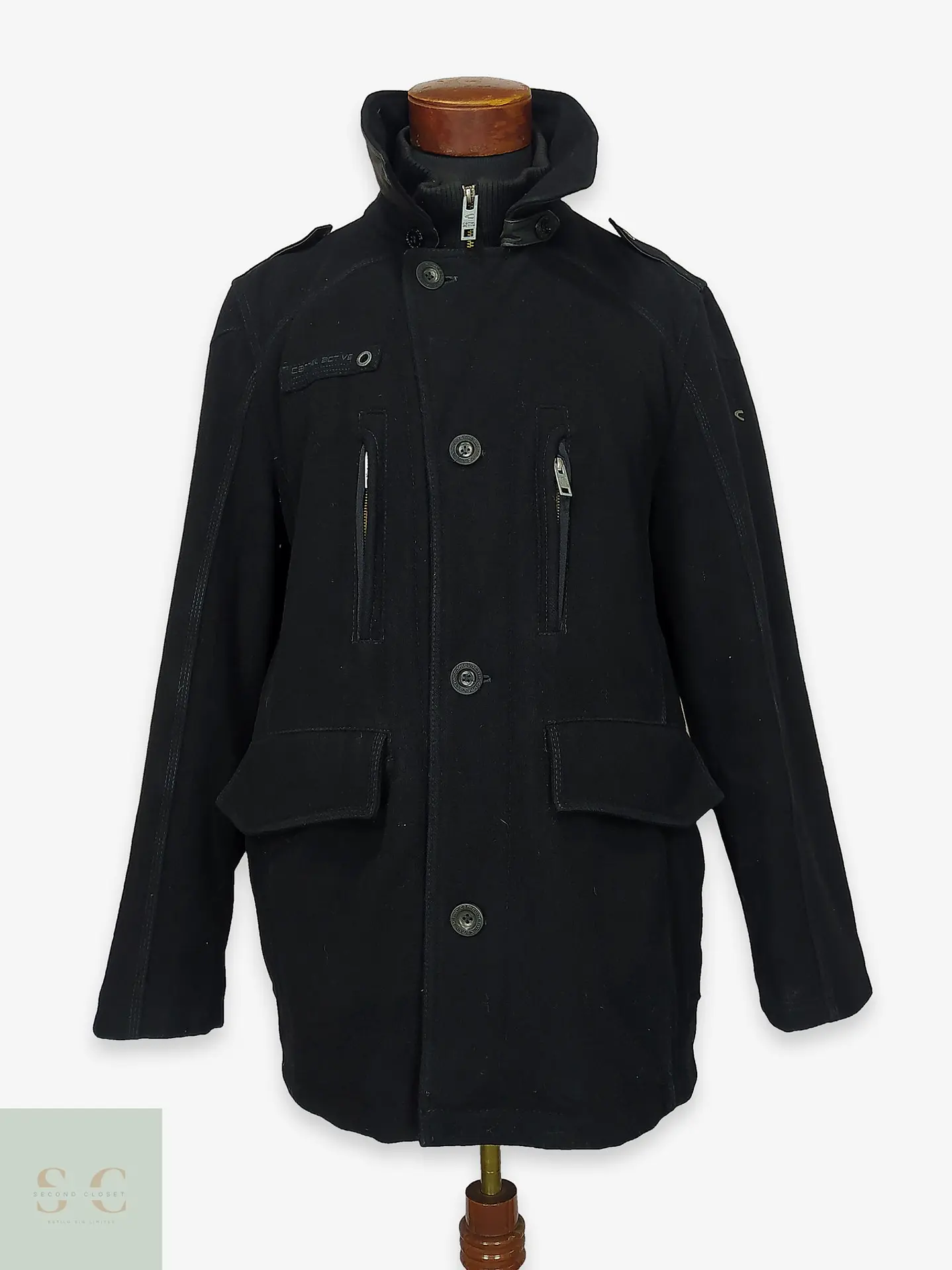 Chaquetón Utilitario de Paño Negro Camel Active Talla SM 1