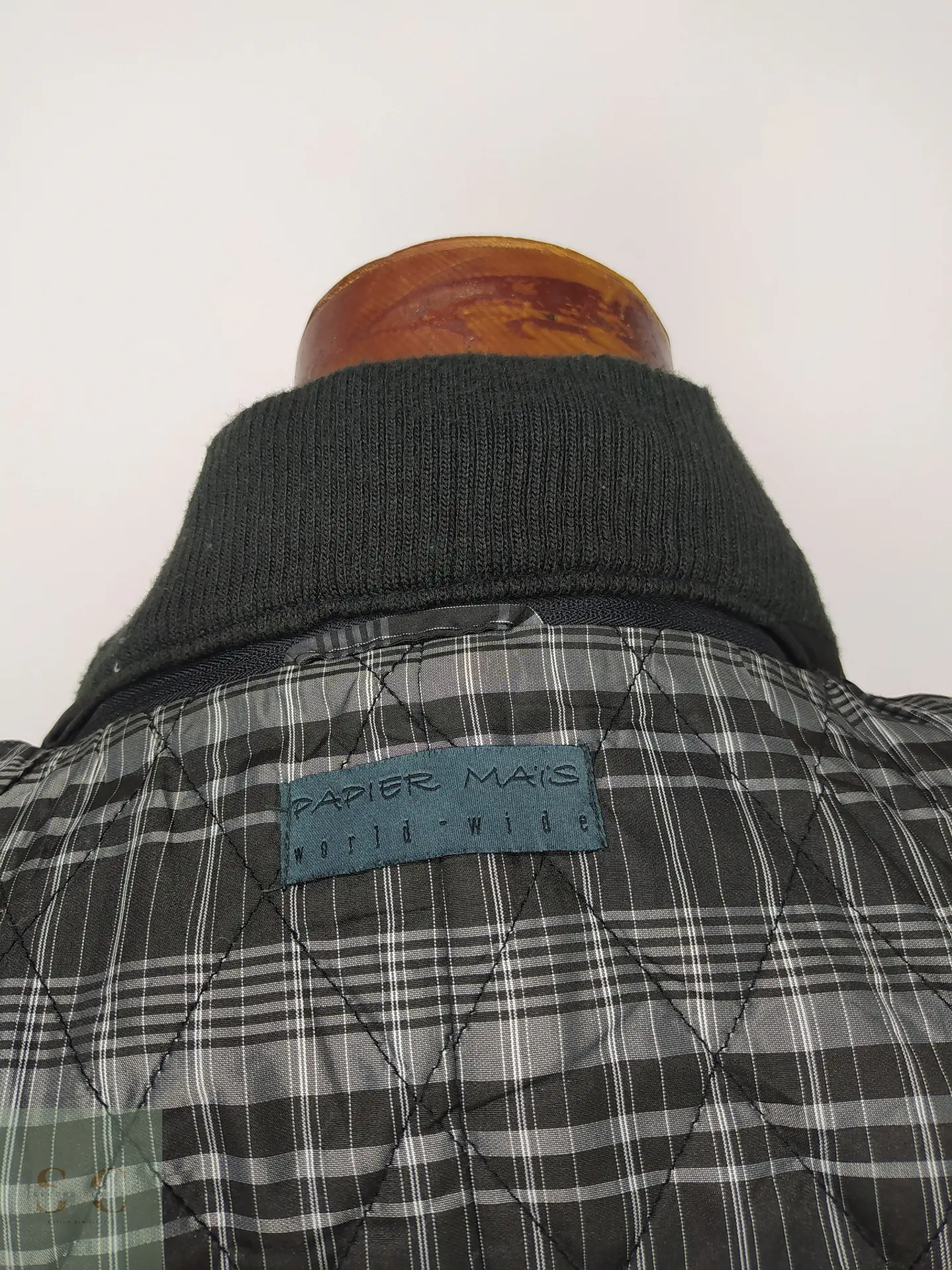 Chaquetón de Paño Marengo con Doble Cuello Urbano Papier Mais Talla SM 9