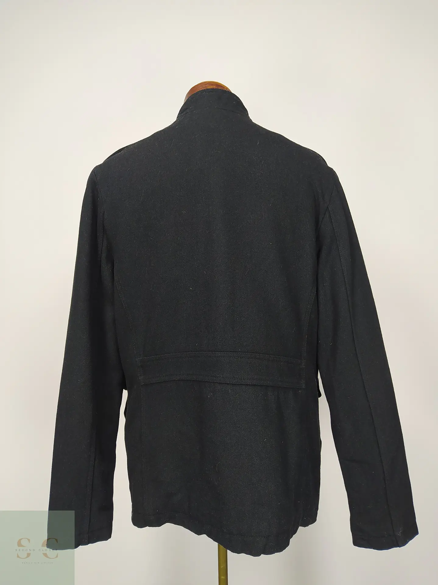 Chaquetón de Paño Negro Estilo Field Jacket Merona Talla S 7