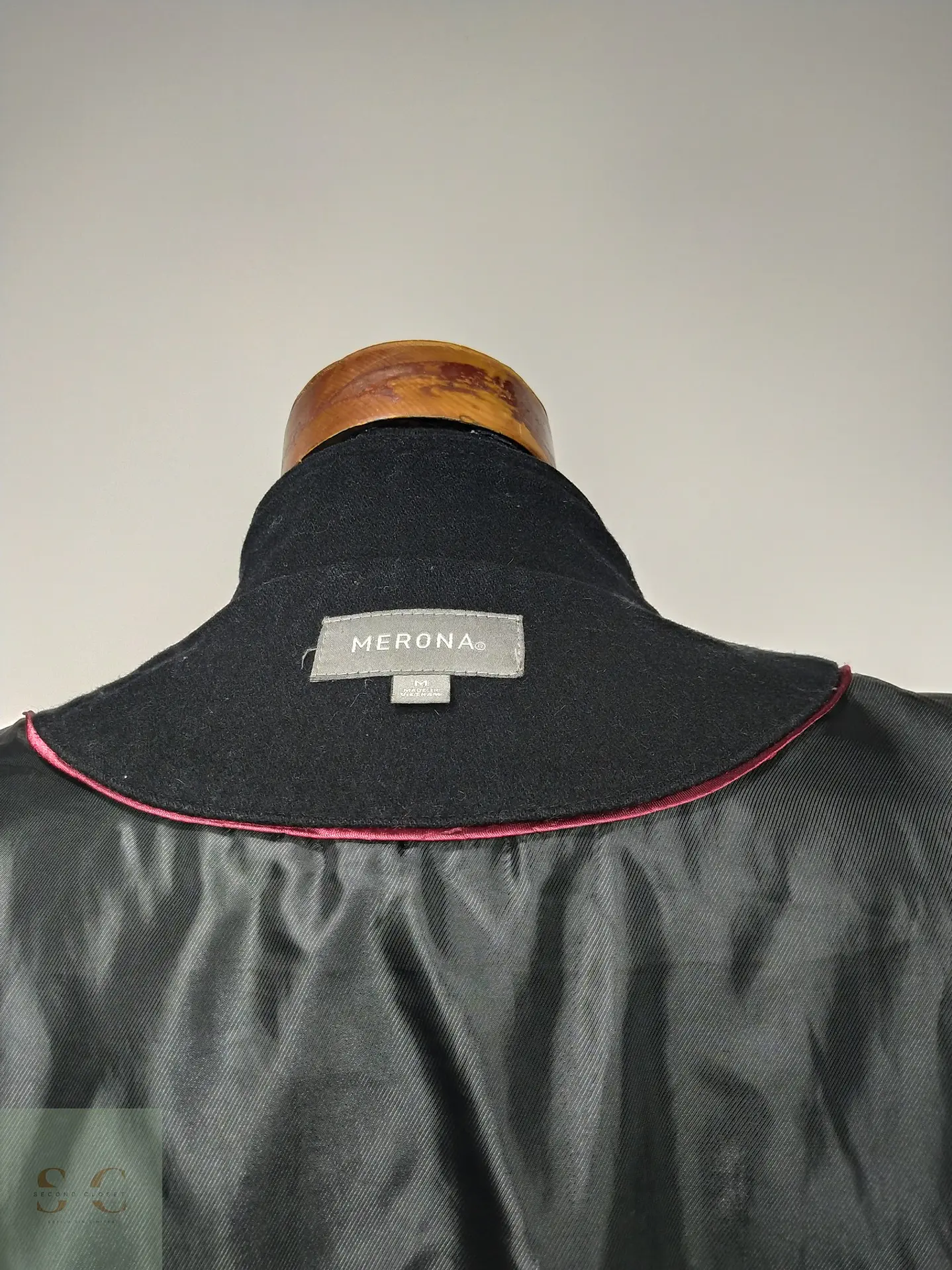 Chaquetón de Paño Negro Estilo Field Jacket Merona Talla S 8