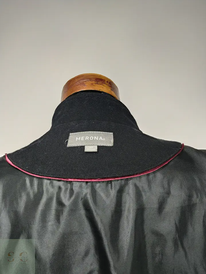 Chaquetón de Paño Negro Estilo Field Jacket Merona Talla S 8