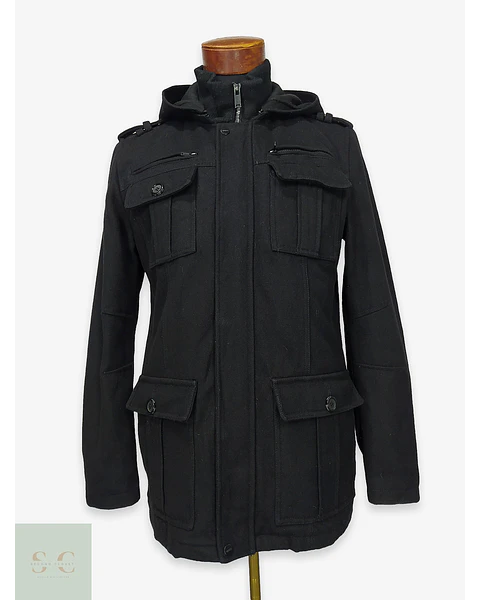 Chaquetón Estilo Utilitario con Capucha y Doble Cuello Guess Talla S
