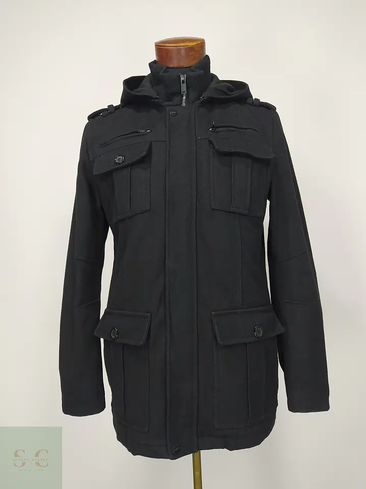 Chaquetón Estilo Utilitario con Capucha y Doble Cuello Guess Talla S 2