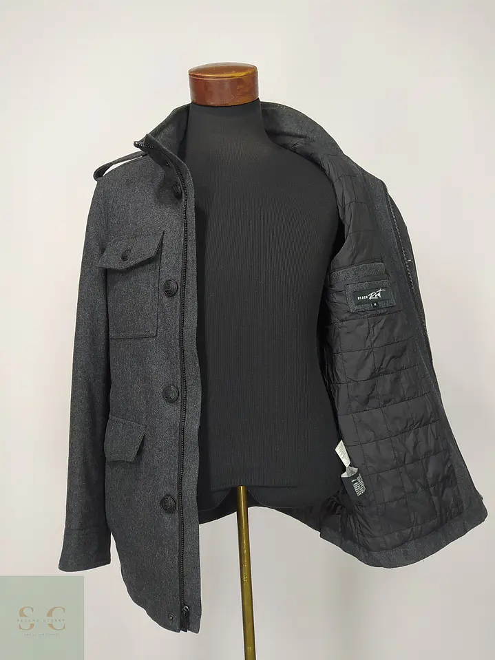Chaquetón de Paño Estilo Militar Gris Plomo Black Rivet Talla XS 6
