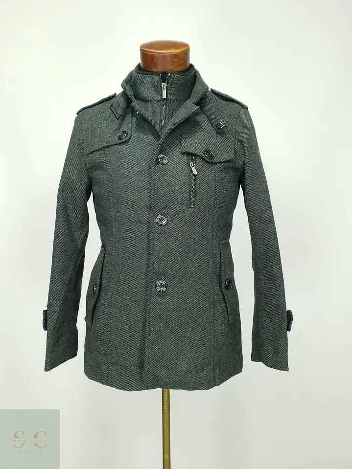 Chaqueta Corta de Mezcla de Lana con Pechera Interna Talla XS 2