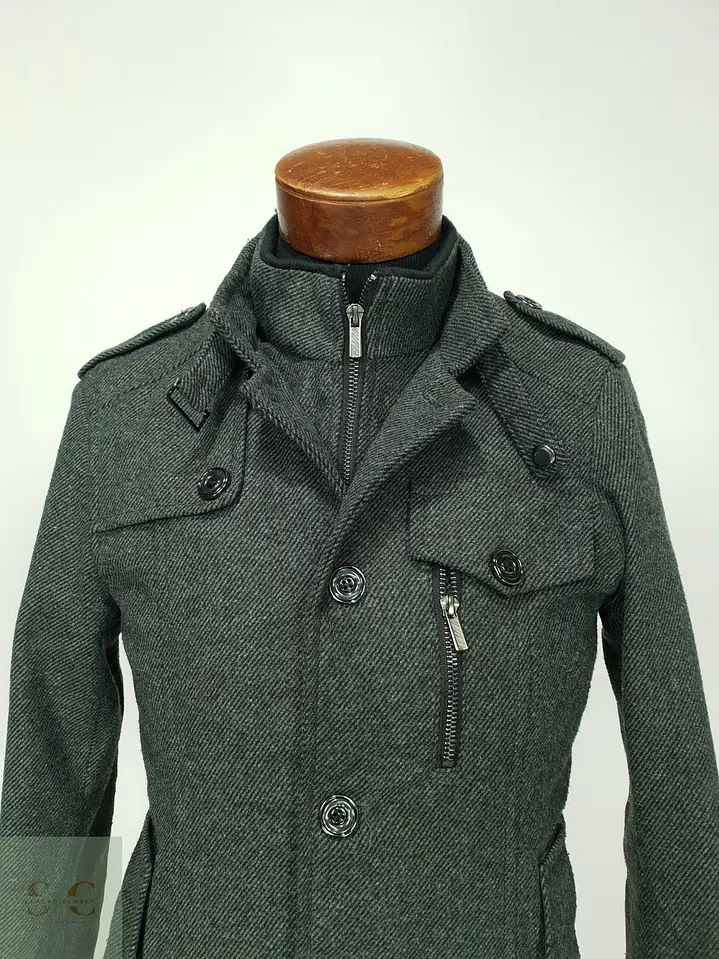Chaqueta Corta de Mezcla de Lana con Pechera Interna Talla XS 3