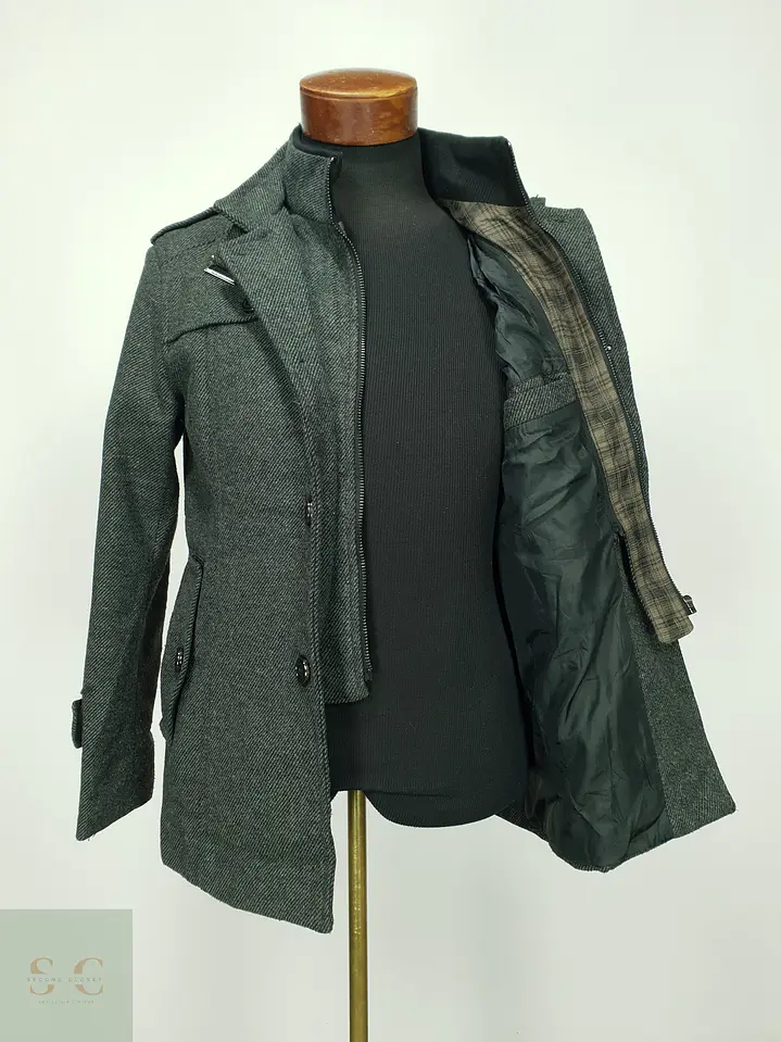 Chaqueta Corta de Mezcla de Lana con Pechera Interna Talla XS 6