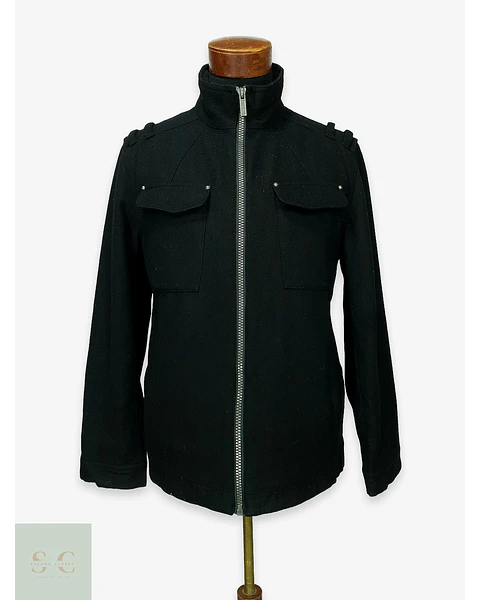 Chaqueta Corta de Paño de Lana Estilo Militar Buffalo David Bitton Talla M