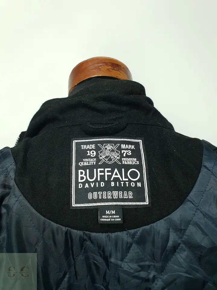 Chaqueta Corta de Paño de Lana Estilo Militar Buffalo David Bitton Talla M 8