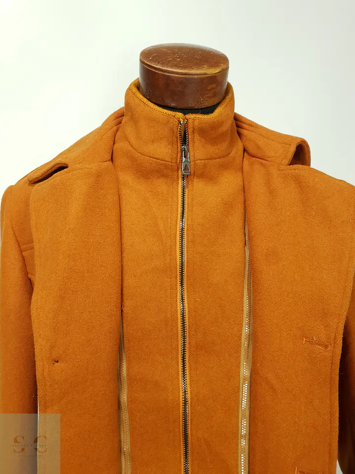 Abrigo Corto de Paño Mezcla Lana Terracota Talla XL 5