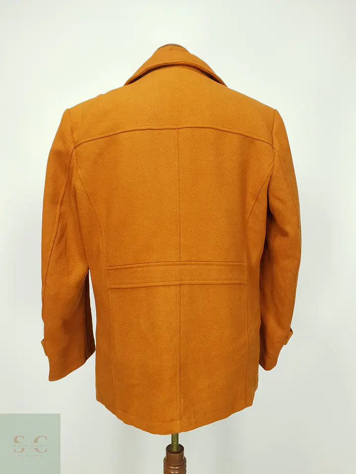 Abrigo Corto de Paño Mezcla Lana Terracota Talla XL 8