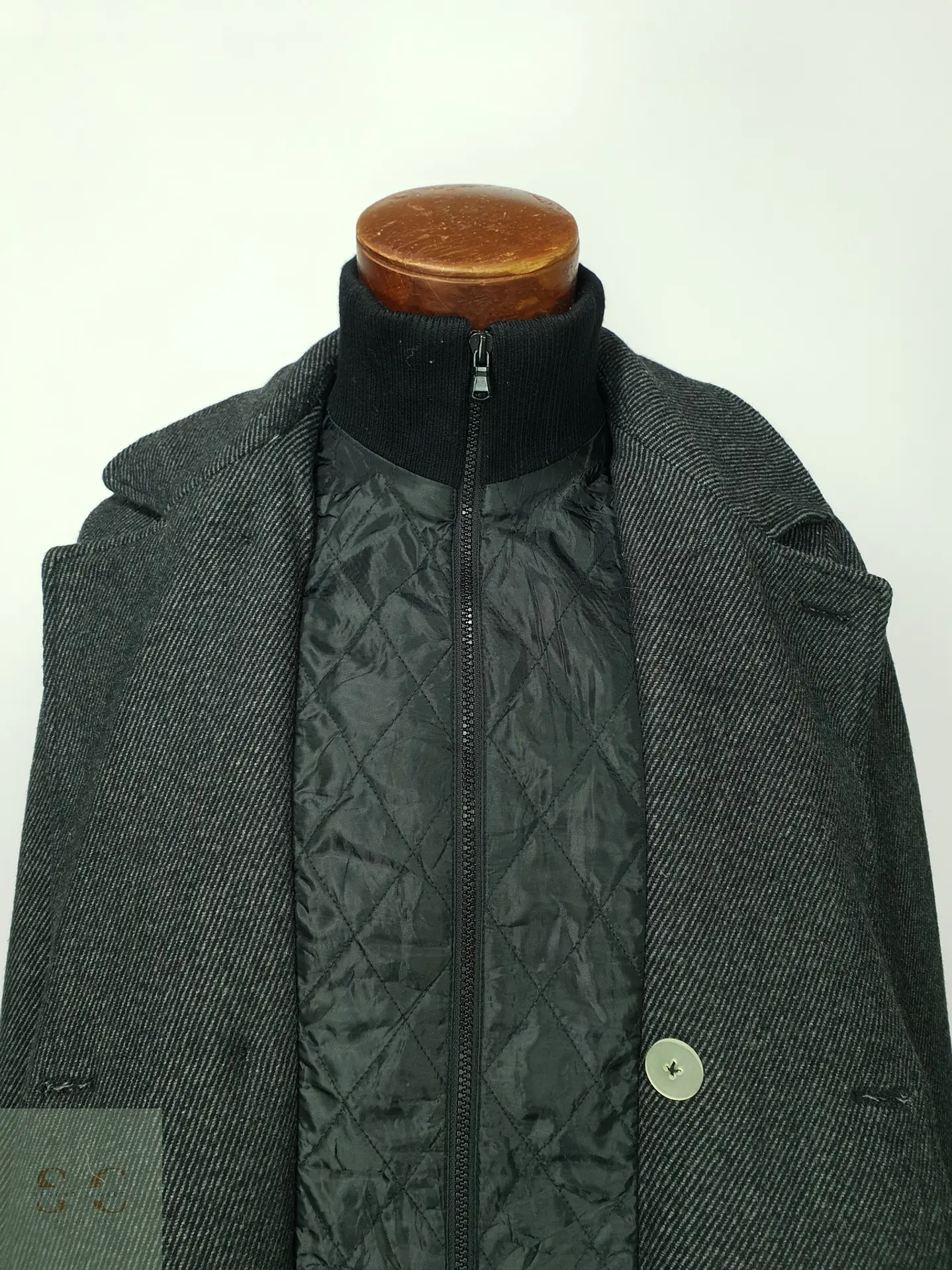 Abrigo Peacoat Cruzado de Lana Gris Plomo American Rag Talla S 5