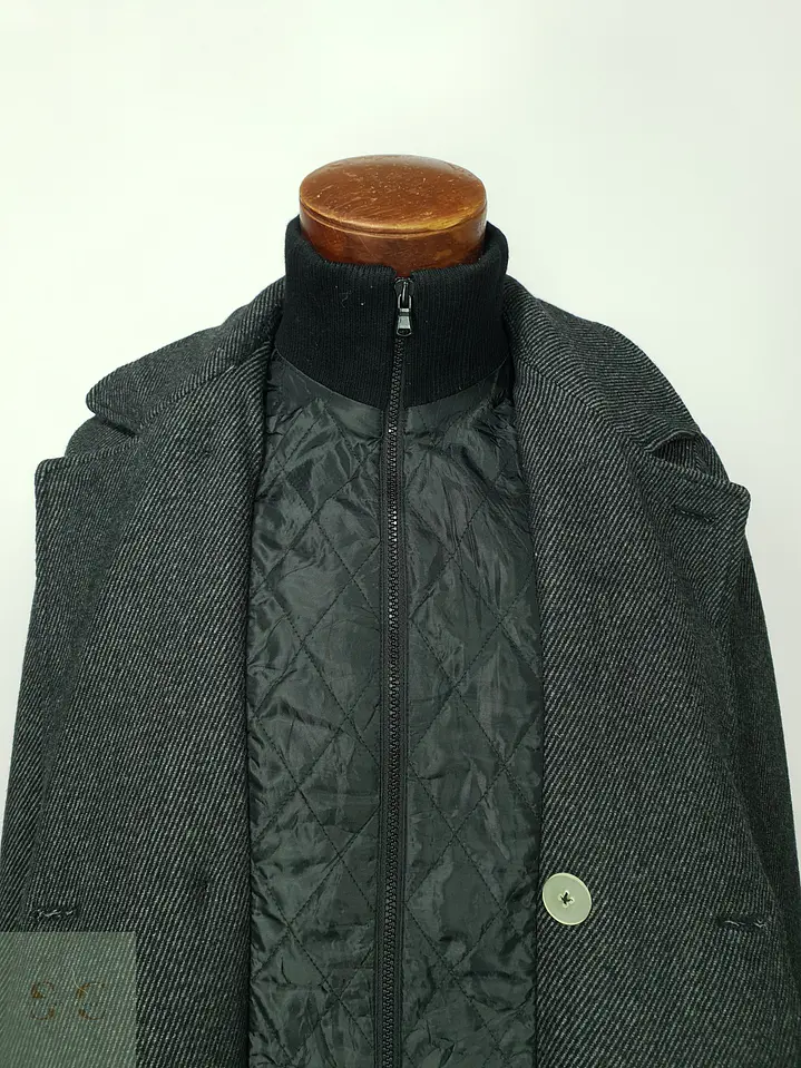 Abrigo Peacoat Cruzado de Lana Gris Plomo American Rag Talla S 5