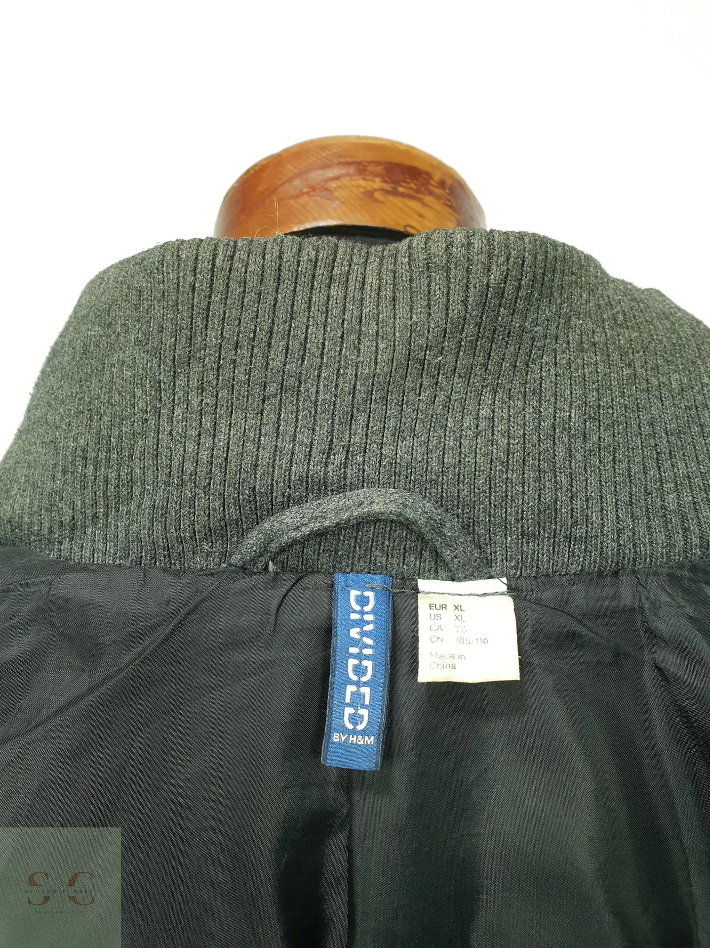 Abrigo Cruzado estilo Peacoat con Cuello Interior Tejido H&M Talla LXL 9