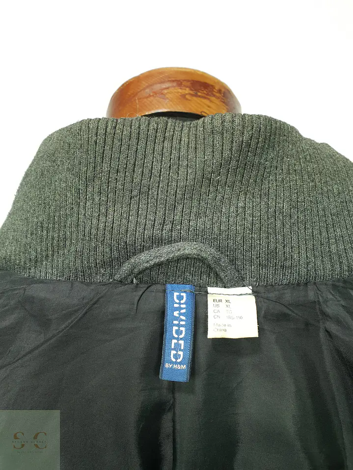 Abrigo Cruzado estilo Peacoat con Cuello Interior Tejido H&M Talla LXL 9