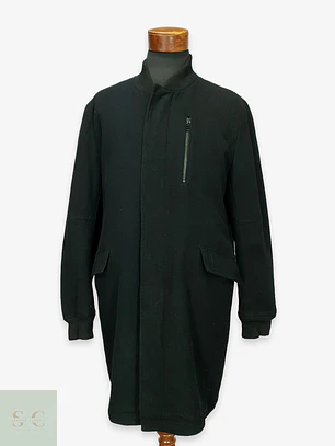 Abrigo Largo de Paño con Cuello Acanalado y Forro Acolchado ZARA MAN Talla L