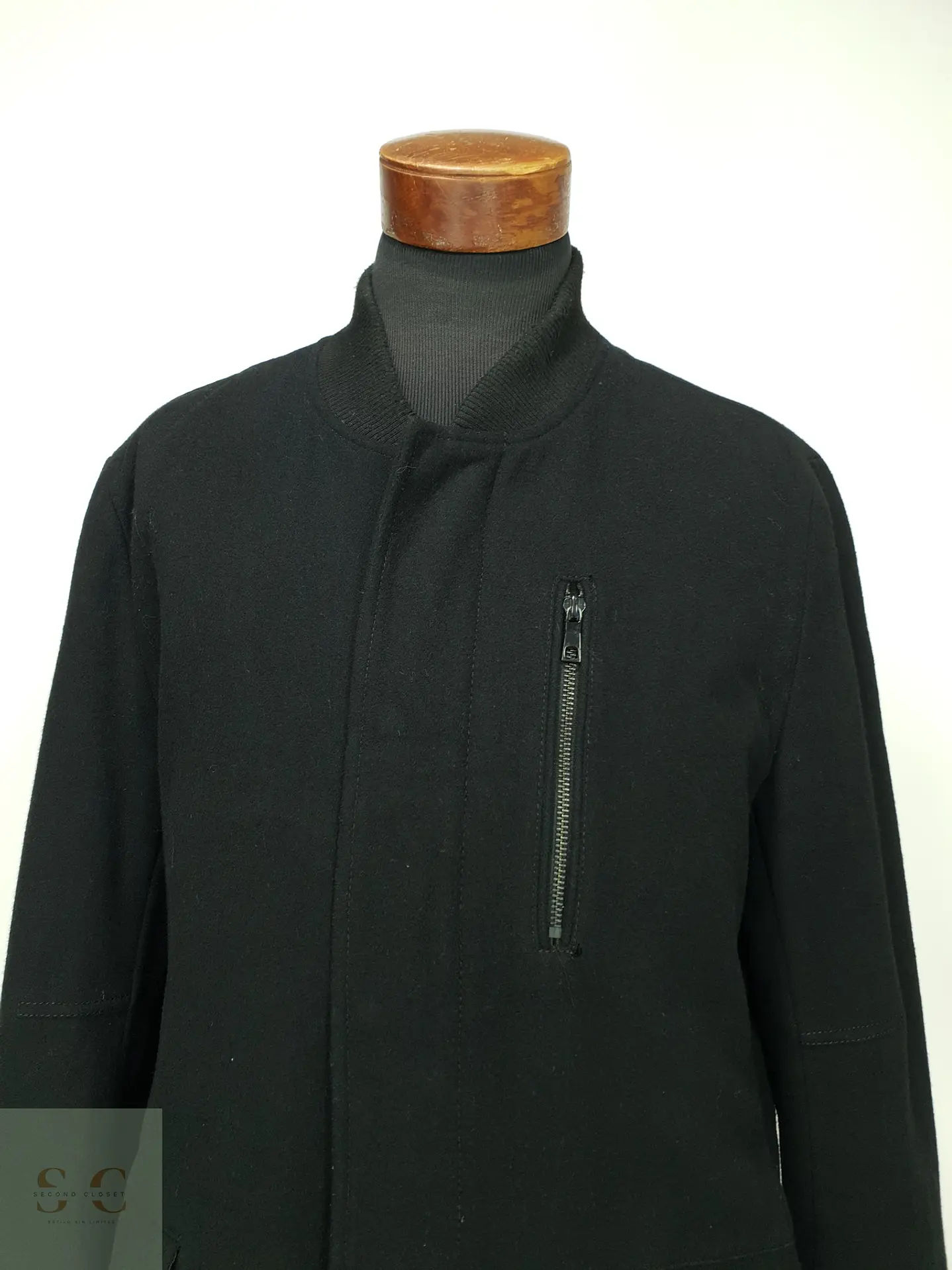 Abrigo Largo de Paño con Cuello Acanalado y Forro Acolchado ZARA MAN Talla L 3