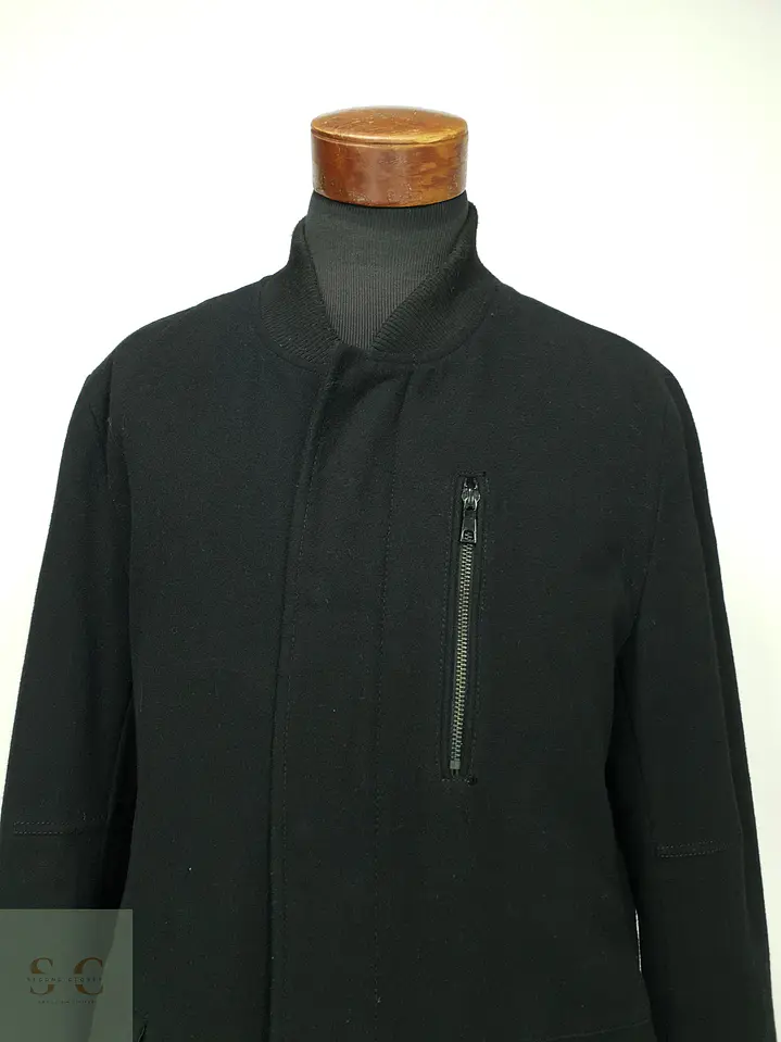 Abrigo Largo de Paño con Cuello Acanalado y Forro Acolchado ZARA MAN Talla L 3