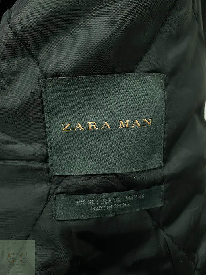 Abrigo Largo de Paño con Cuello Acanalado y Forro Acolchado ZARA MAN Talla L 7