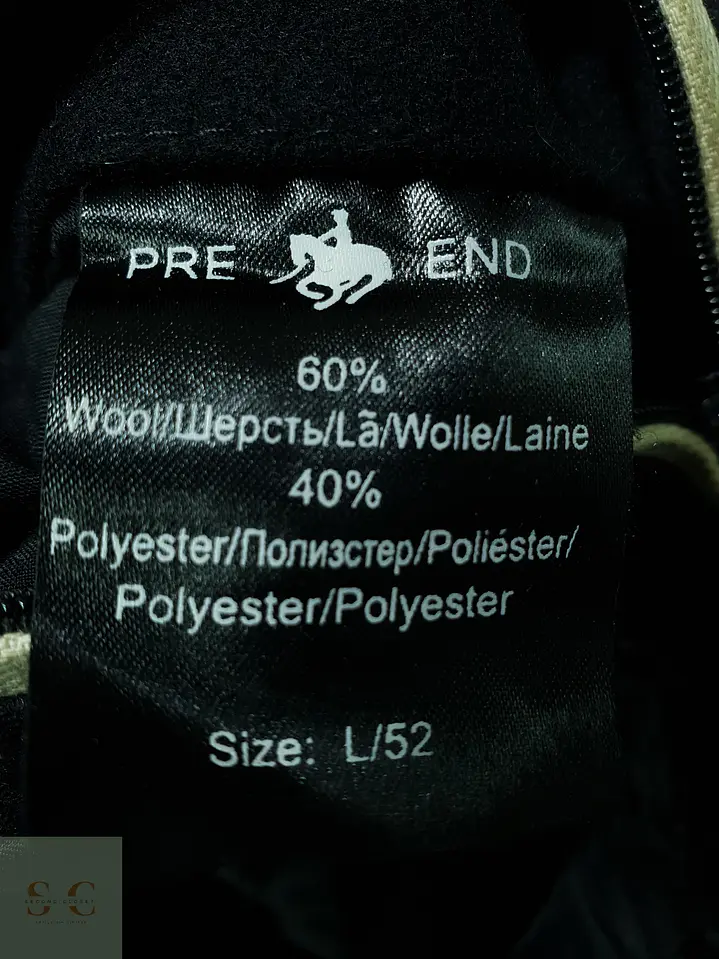 Abrigo Urbano de Paño en Estilo Car Coat con Cuello Alto Pre End Talla L 5