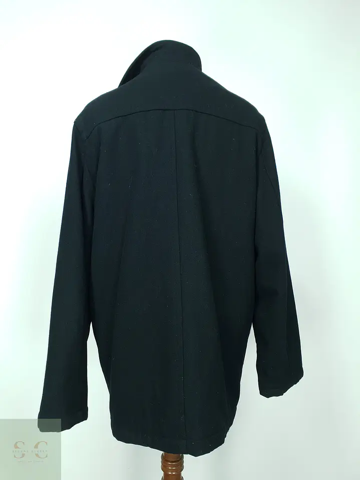 Abrigo Urbano de Paño en Estilo Car Coat con Cuello Alto Pre End Talla L 7