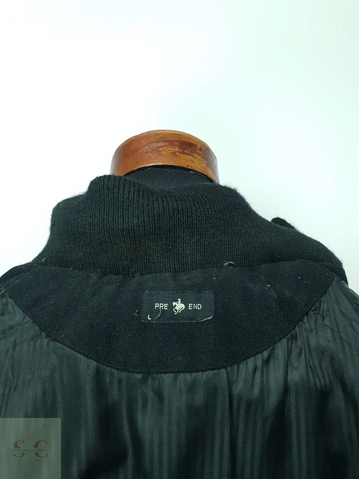 Abrigo Urbano de Paño en Estilo Car Coat con Cuello Alto Pre End Talla L 8
