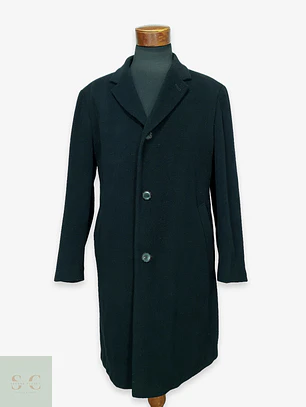 Abrigo Clásico Masculino en Paño Negro Abrams Talla XL