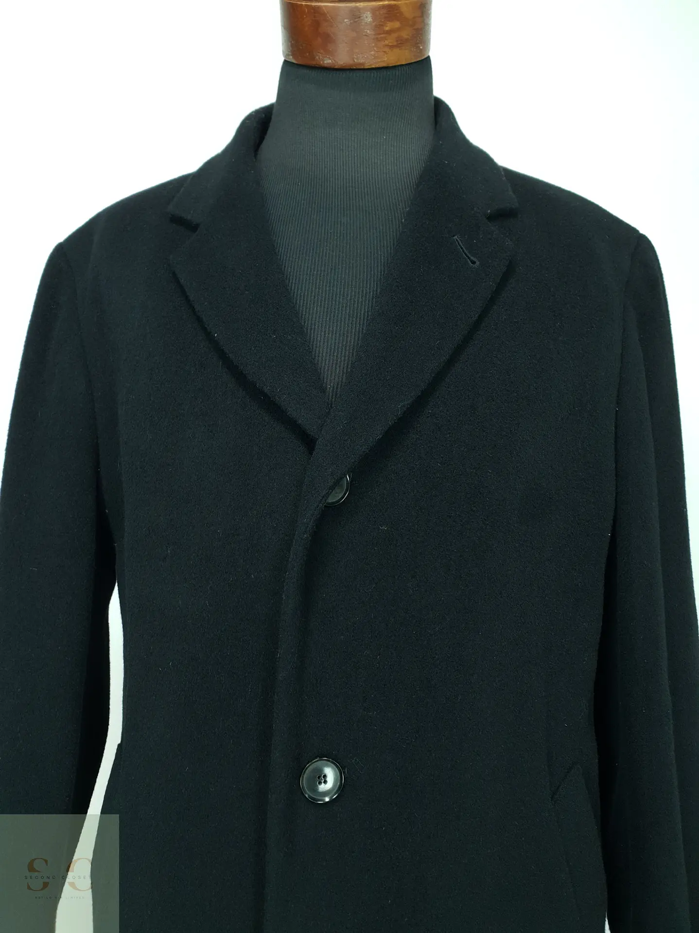 Abrigo Clásico Masculino en Paño Negro Abrams Talla XL 4