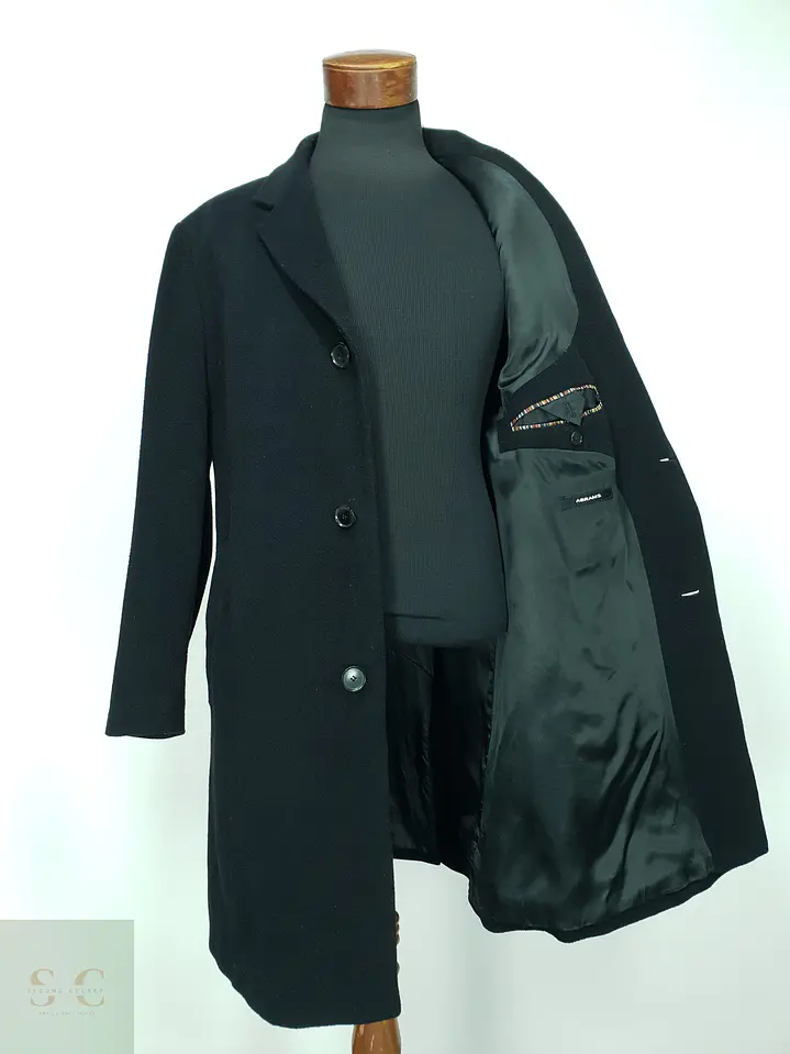 Abrigo Clásico Masculino en Paño Negro Abrams Talla XL 6