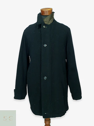 Abrigo Estructurado de Paño con Cuello Alzado Contrastante Jupiter Talla LXL