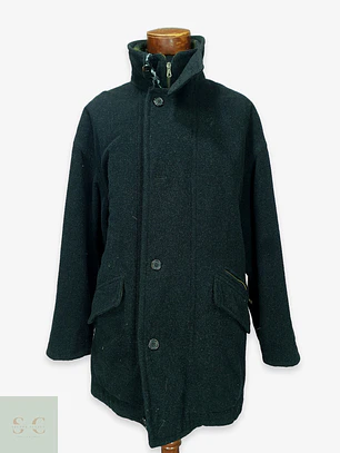 Chaquetón Clásico de Paño de Lana con Cuello Alto y Forro Tartán Aulbach Brothers Talla XXXXL