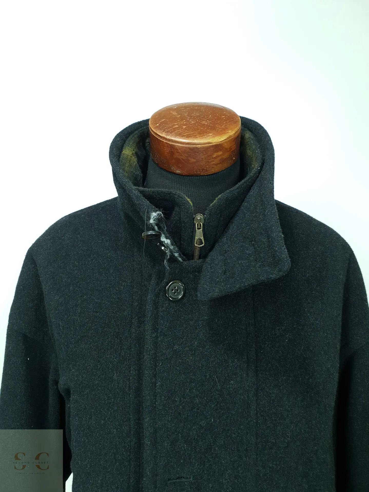 Chaquetón Clásico de Paño de Lana con Cuello Alto y Forro Tartán Aulbach Brothers Talla XXXXL 4
